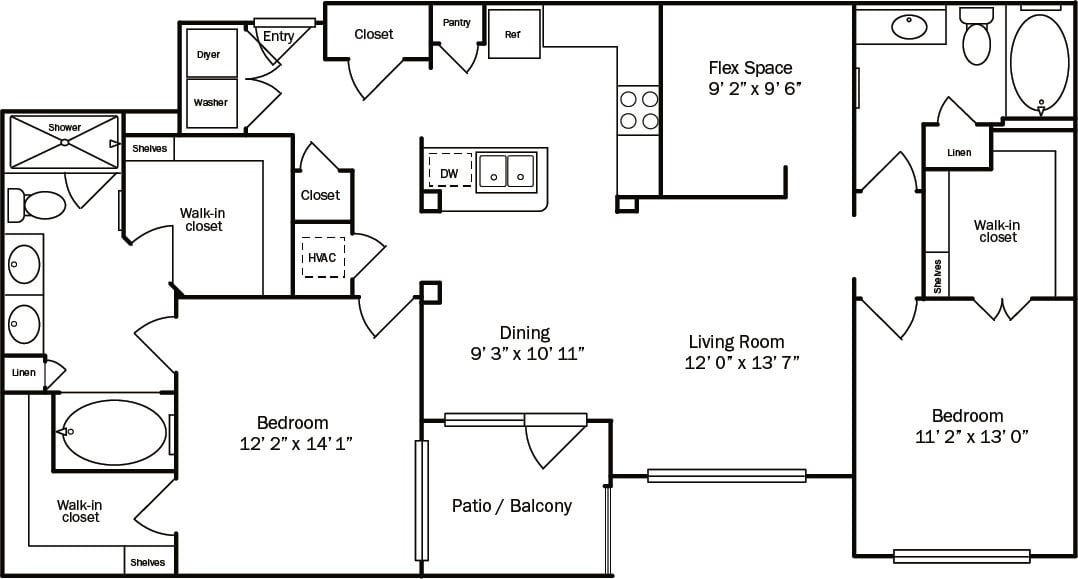 Floor plan layout diagram for 2I